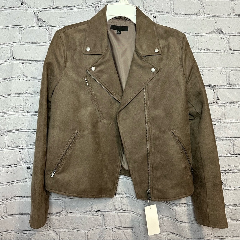 NWT Uniqlo Suede Moto Jacket - Picture 2 of 11